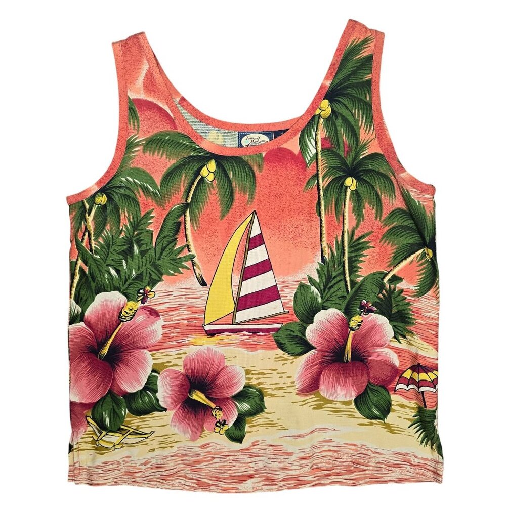 Tommy Bahama Hawaiian Floral Sleeveless Tank Top XS Cotton/Modal